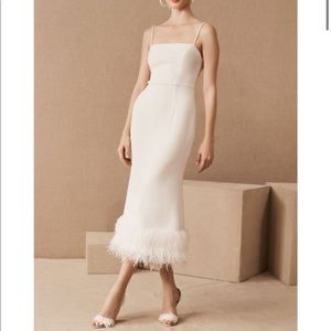 Elliatt White Feather Trim Dress
